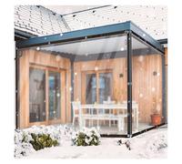 Clear Waterproof Tarps 3x6m - Heavy Duty Transparent Outdoor Panel Curtain for Pergola, Porch, Gazebo, Cabana - PE Cover by
