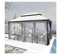 Clear Waterproof Tarps with Zipper Door，Heavy Duty Clear Waterproof Tarp PVC Cover,Heavy Duty Clear Tarpaulin Covers, Pergola Patio Waterproof Tarpaulin with Zip Door ( Size : H2.3xW7m/H7.5xW22.9ft )