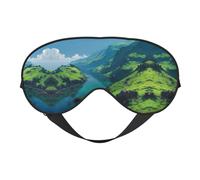 Clear Waters Print Silk Sleeping Mask with Adjustable Strap-Silk Eye Mask Soft Eye Cover,for Blocking Out Lights Sweet Sleep Travel Relax, Nap, Meditation