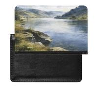 Clear Waters Surround The Green Mountains Passport Holder Cover Wallet Leather Passport Holder Travel Wallets Ultra Slim Passport Wallet Cover Case for Travel Must Haves Accessories Passport Book Hold