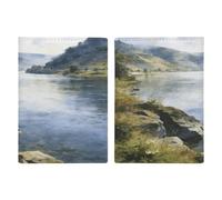 Clear Waters Surround The Green Mountains Passport Holder for Travel Leather Passport Covers Minimalist Passport Wallet Cover Case Cute Passport Book Holder Credit Card Holder for Women Men