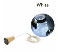 (Clear White, 2m-20LEDs) 1M 2M LED Solar Fairy Lights Copper Wire Cork Wine Bottle String Light Decor