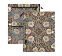 Clear Window 3 hole pencil pouching for binder Daisy Red William Morris