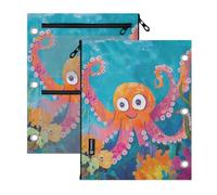 Clear Window 3 hole punched folders octopodes Hiding in The Coral Reef