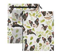 Clear Window 3 Ringing binder folders Simple Boston Dogs Green Spring
