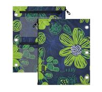 Clear Window 3 Ringing binder pocket Carnation Lime Green and Navy Blue