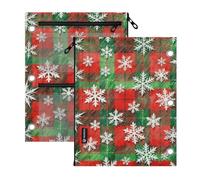 Clear Window 3 Ringing binder pouching Merry Christmas Red Green Checkered
