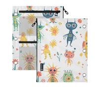 Clear Window 3 Ringing pencil case Cartoon Funny Alien Print Multicolor