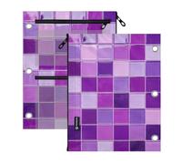 Clear Window 3 Ringing pencil case Lovely Purple Lavender Glass Block
