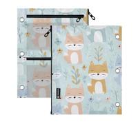 Clear Window 3 Ringing pencil pouching for binder Cute Cartoon on The
