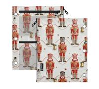 Clear Window 3 Ringing zipper pouching Red Cartoon Nutcracker Soldiers