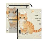 Clear Window binder pouches 3 Ringing with zipper Curious Cat Artwork