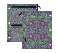 Clear Window inch binders 3 Ringing Retro Purple Clematis William Morris