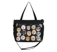 Clear Window Tote Canvas Large Capacity Handbag