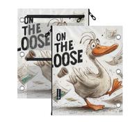 Clear Window zipper pencil pouches 3 Ringing binder gooses on The Loose