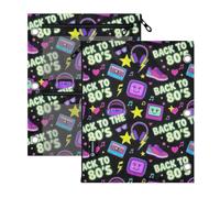 Clear Window zipper pouching for 3 Ringing binder Back To The 80's Neon