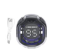 Clear Wireless Earbuds - Sweatproof Workout Headphones, Sports Headphones for Cycling | LED Digital Display for Battery Life Monitoring, Secure and Comfortable Fit for Intense, Intense