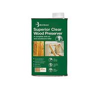 Clear Wood Preserver - Shed and Fence Protector - Woodworm Treatment, 1 Litre (Pack of 1)