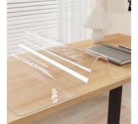 Clear Writing Desk Pad, 85 x 140 cmNon-Slip Heat Resistant Waterproof 2mm PVC Round Edge Durable Desk Protect Mat, Anti-Static Writing Mat Table Protector