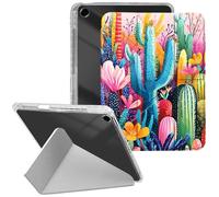 Clear Y-Fold Stand Case for iPad 9th/8th/7th Gen 10.2 Inch (2021/2020/2019 Release),iPad Pro 10.5 inch with Pencil Holder-Slim Shockproof Cover with Auto Sleep/Wake,Burgundy Rose Silver Circle