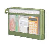 Clear Zipper Pouch, Document Storage Bag, Double Layer Organizer with Large Capacity, Transparent Synthetic File Case, Multi Slot Stationery Holder with Simple Design, Office Supply for Paper Storage