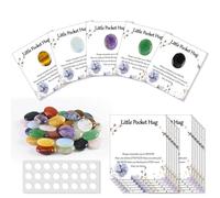 Clearain 40 Sets Little Worry Stones Oval Shape Pocket Hug Token Gift Card Keepsake Thinking of You Cards for Friends Funeral Favors Encouragement Gifts for Women Adults Party Favors