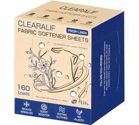 CLEARALIF laundry Fabric Softener Sheets, Fresh Linen Scent, 160 Loads, Eco Friendly, Great For Travel, Apartments, Dorms.