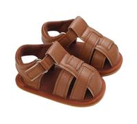 Clearance 0-3 Months Unisex Baby Sandals Infant Girls Boys Leather Closed Toe First Walking Shoes Outdoor First Walking Shoes Prewalker Beach Sandals with Non-slip Rubber Sole A0_Clearance Brown