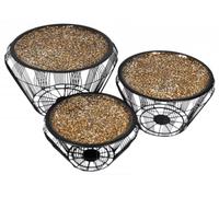 Clearance - Aria Gold Mosaic Set of 3 Tables, Black Wire Metal Base - Brand New Item