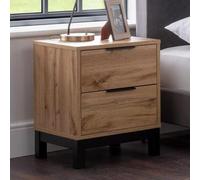 Clearance - Bali Oak 2 Drawer Bedside Cabinet - A339