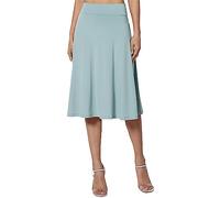 Clearance Bargains Sale Maxi Skirts for Women UK Summer Women's Simple Comfort Basic Stretch A Line Flared Knee Length Skirt Summer Skirts Elastic Party Women UK Trendyol