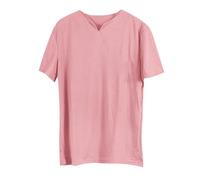 Clearance Bargains Sale Men Summer Clothes Men's Solid Fitness Large Sports T Shirt Men's Elastic Cotton Pocket Short Sleeve Summer V Neck Shirt Fashion Clothes Big and Tall Tops for Men UK Pink
