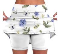 Clearance Bargains Sale Skirts for Women UK Elasticated Waist Women's Tennis Skirts High Waist Workout Skorts with Shorts Underneath Athletic Evening Women UK Womens Fashion Clothes White