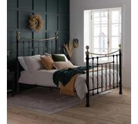 Clearance - Bronte Black Metal 5ft King Size Bed - A235