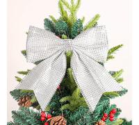 Clearance Christmas Flash Bow Pendant Holiday Window Christmas Tree Decoration Large Bow Layout Accessories for Christmas Decoration, Wedding, Birthday Party