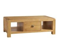 Clearance - Curve Oak 1 Drawer Coffee Table - A316