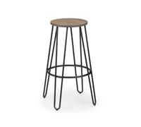 Clearance - Dalston Barstools - Set of 2 - Round - Elm Wood - Industrial - D600