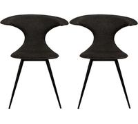 Clearance - Dan Form Flair Crow Dining Chairs - Set of 2 - Black Fabric - FS353