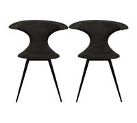 Clearance - Dan Form Flair Crow Dining Chairs - Set of 2 - Black Fabric - FS403