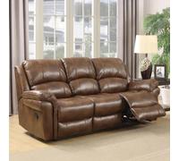 Clearance - Farnham Recliner Sofa - 3 Seater - Tan Leather - A553