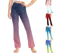 Clearance Girls Gradient Pants Kids Star Glitter Printed Trousers Elastic High Waist Bottoms Straight Leg Tracksuit Breathable Cotton Joggers Soft Comfort Sweatpants School Dance Running Activewear