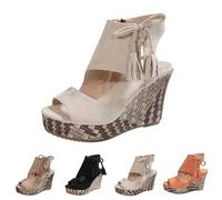 Clearance Gladiator Sandals for Women UK Ladies Fringe Cowgirl Platform Wedge Sandals Lightweight Wide Fit Casual Peep Toe Sandal Ankle Booties with Size Zip Footwears