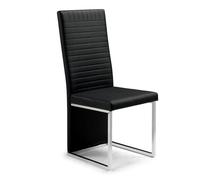 Clearance - Julian Bowen Tempo Dining Chair - Set of 2 - Faux Leather - Black - D598