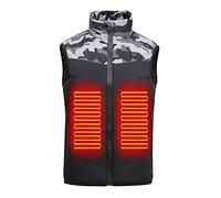 Clearance Kids Heated Vest Camo Heated Jacket Boy Girl Winter Electric Body Warmer USB Charging Gilet Unisex Child Camouflage Heating Waistcoat Patchwork Thermal Vest for Outdoor Skiing Camping