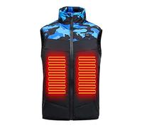 Clearance Kids Heated Vest Camo Heated Jacket Boy Girl Winter Electric Body Warmer USB Charging Gilet Unisex Child Camouflage Heating Waistcoat Patchwork Thermal Vest for Outdoor Skiing Camping