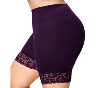 Clearance! Ladies Basic Long Brief,Girls Cotton Leggings Elastic Safety Lace Pants Render Active Under Shorts Gym Workout Waistband Casual Sport Short Pants Summer Clothes (UK 18, Purple)
