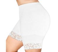 Clearance! Ladies Basic Long Brief,Girls Cotton Leggings Elastic Safety Lace Pants Render Active Under Shorts Gym Workout Waistband Casual Sport Short Pants Summer Clothes (UK 20, White)