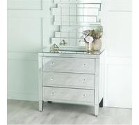 Clearance - Lucia Small Chest - 3 Drawer - Mirrored