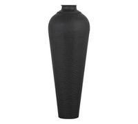 Clearance - Matt Black Metal Medium Hammered Vase with Lid - A262