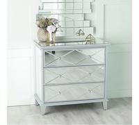 Clearance - Mayfair Chest - 3 Drawer - Wide - Mirrored
